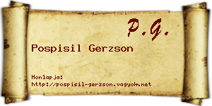 Pospisil Gerzson névjegykártya